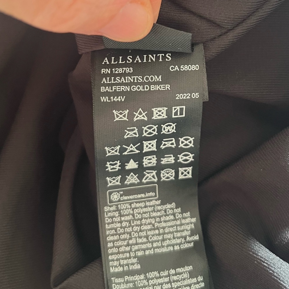 AllSaints BALFERN LEATHER BIKER JACKET - Picture 16 of 16